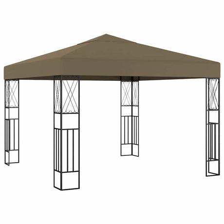 Vidaxl prieel met led-lichtslinger 3x3 m stof taupe