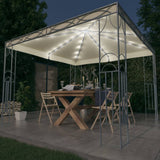 Vidaxl-Laube mit LED Light Garland 300x300 cm cremefarben
