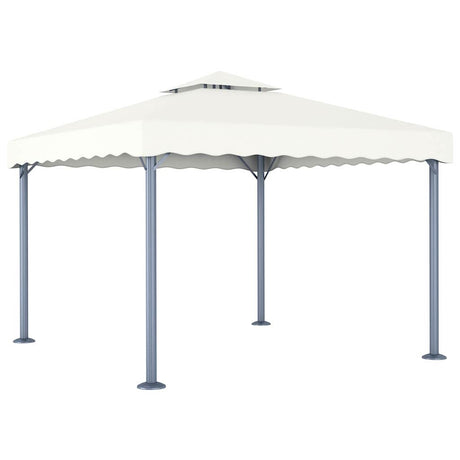 Vidaxx Pavillon mit LED-Lichterkette 300x300 cm Aluminium creme