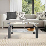 Vidaxl salontafel 95x55x40 cm gehard glas transparant en zwart