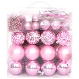 Vidaxl 65-teilige Weihnachtskugel Set Pink Red White