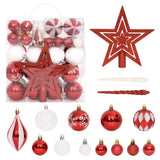 Vidaxl 64-teilige Weihnachtskugel Set rot und weiß