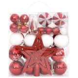 Vidaxl 64-teilige Weihnachtskugel Set rot und weiß