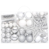 VIDAXL 108-TEIL-Weihnachtsball-Set Silber und Weiß