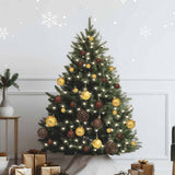 VIDAXL 61-TEIL-Weihnachtsball-Set mit Spitzen- und 150 LEDs Gold und Bronze