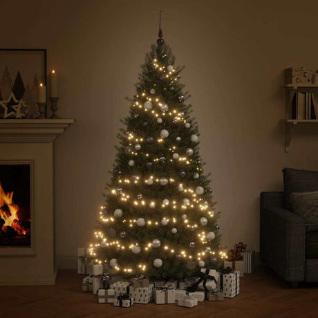 VIDAXL 120-TEIL-Weihnachtsball-Set mit Spitzen- und 300 LEDs weiß und grau