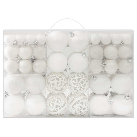 Vidaxl 100-teilige Weihnachtskugel Set Weiß