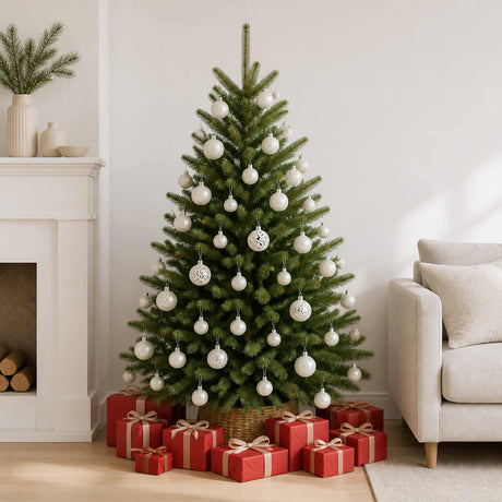 VidaXL 100-teiliges Weihnachtskugel-Set Weiß