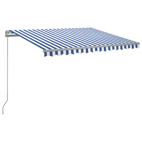 Vidaxl luifel manuell ausziehbar mit LED 300x250 cm blau und weiß