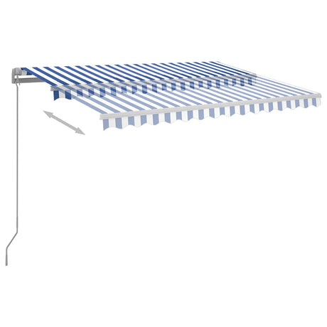 Vidaxl luifel manuell ausziehbar mit LED 300x250 cm blau und weiß