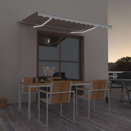 Vidaxl Luifel mit LED 300x250 cm cremefarbener geleitet