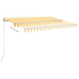 Vidaxl Luifel manuell ausziehbar mit LED 300x250 cm gelb und weiß
