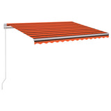Vidaxl Luifel manuell ausziehbar mit LED 300x250 cm Orange und Braun