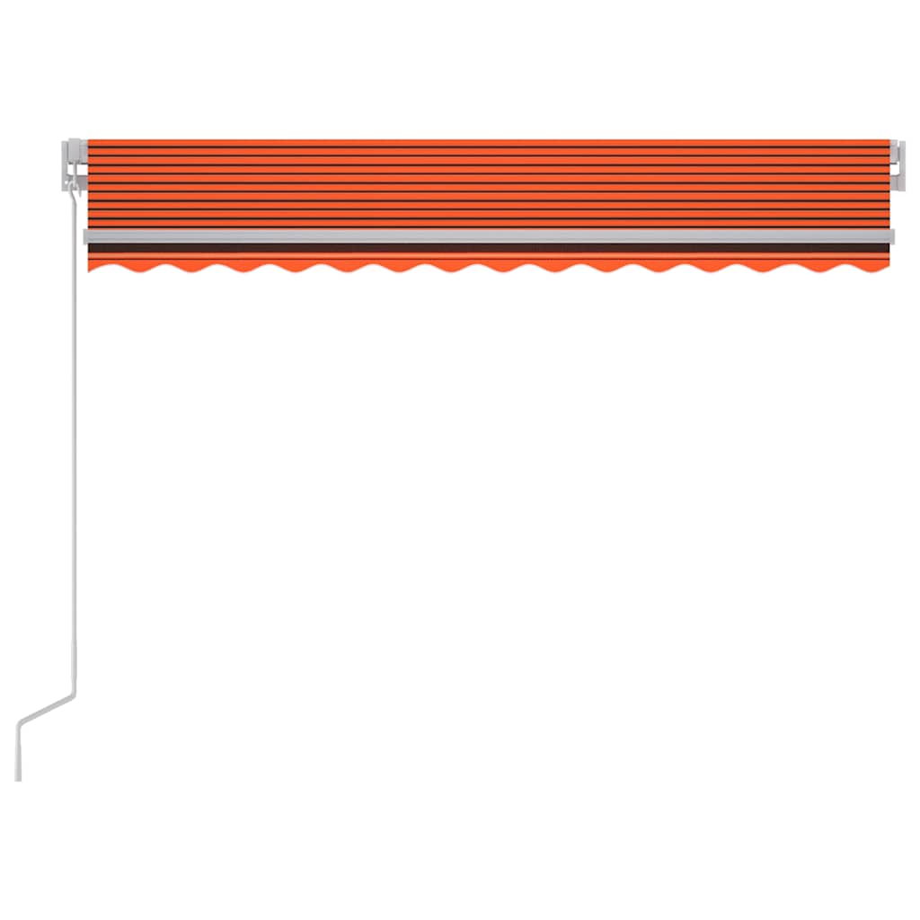 Vidaxx Markise manuell ausziehbar mit LED 300x250 cm Orange und Braun