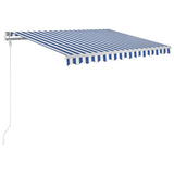 Vidaxl Luifel erstreckt sich automatisch 300x250 cm blau und weiß