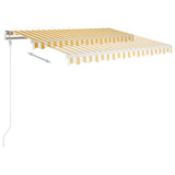 Vidaxl luifel erstreckt sich manuell 350 x 250 cm gelb und weiß