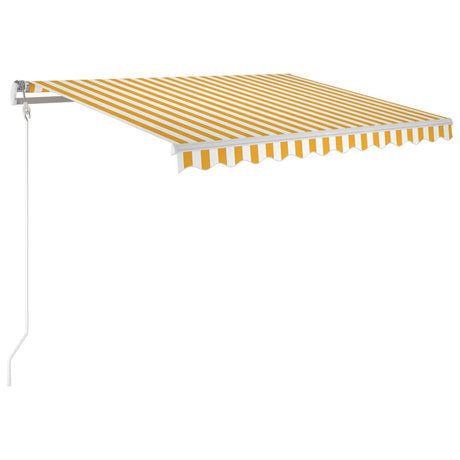Vidaxl Luifel Automatik mit LED- und Windsensor 350x250 cm gelb und weiß