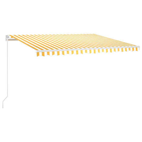 Vidaxl luifel manuell ausziehbar mit LED 400x300 cm gelb und weiß