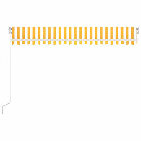Vidaxl luifel manuell ausziehbar mit LED 400x300 cm gelb und weiß
