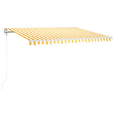 Vidaxl Luifel Automatik mit LED- und Windsensor 400x300 cm gelb und weiß