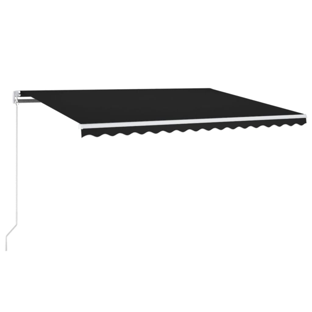 Vidaxl Luifel manuell ausziehbar mit LED 450x300 cm Anthrazitfarbe