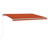 Vidaxl Luifel manuell ausziehbar mit LED 450x300 cm Orange und Braun