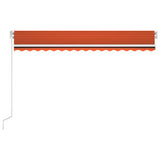 Vidaxl Luifel Automatik mit LED -Windsensor 450x300 cm Orange Braun