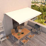 Vidaxl luifel erstreckt sich manuell 500x300 cm creme -gelöscht