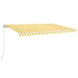 Vidaxl Luifel Automatik mit LED- und Windsensor 500x300 cm gelb und weiß