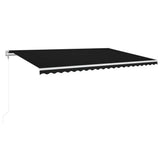 Vidaxl Luifel Automatik mit LED- und Windsensor 500x300 cm Anthrazit