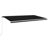 Vidaxl luifel manuell ausziehbar mit LED 600x300 cm Anthrazitfarbe