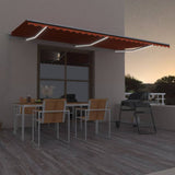 Vidaxl Luifel manuell ausziehbar mit LED 600x300 cm Orange und Braun