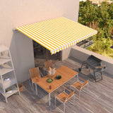 Vidaxl Luifel erstreckt sich manuell 400 x 350 cm gelb und weiß