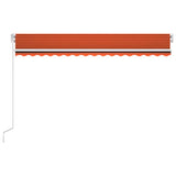 Vidaxl Luifel manuell ausziehbar mit LED 400x350 cm Orange und Braun