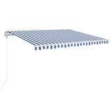 Vidaxl Luifel Automatik mit LED- und Windsensor 400x350 cm blau weiß