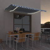 Vidaxl Luifel Automatik mit LED- und Windsensor 400x350 cm blau weiß