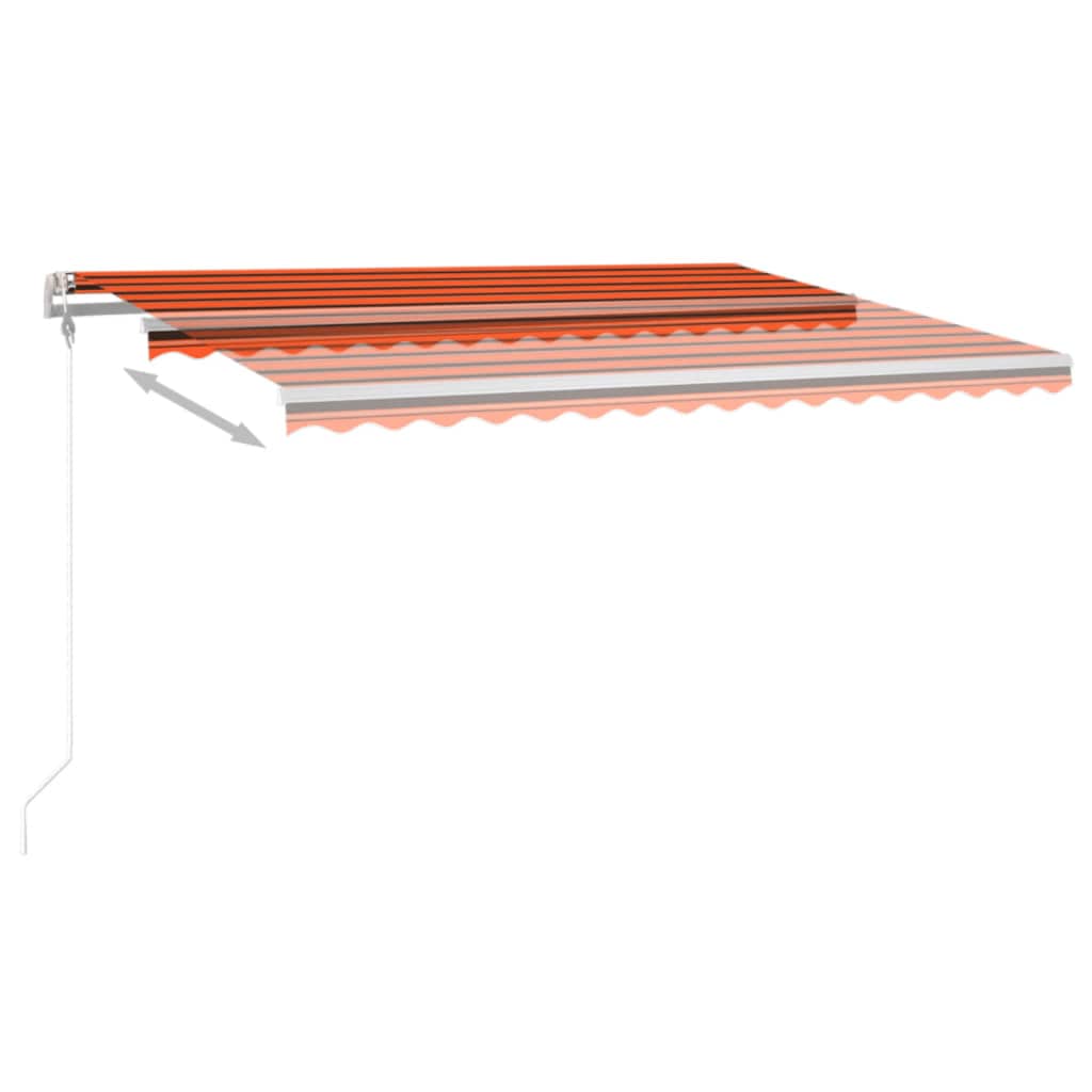Vidaxl Luifel Automatik mit LED -Windsensor 400x350 cm Orange Braun