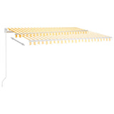 Vidaxl Luifel erstreckt sich manuell 450 x 350 cm gelb und weiß