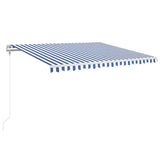 Vidaxl Luifel erstreckt sich automatisch 450 x 350 cm blau und weiß