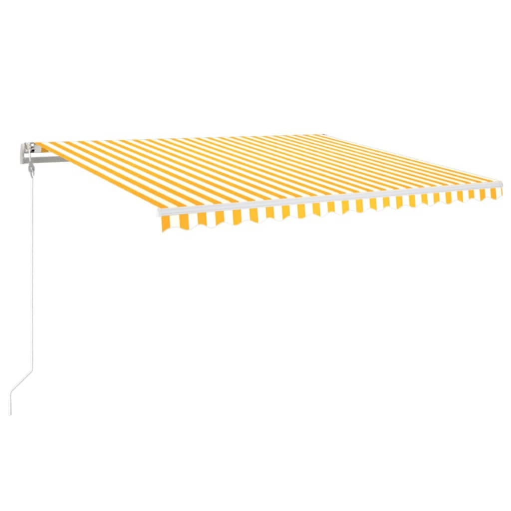 Vidaxl Luifel Automatisch ausziehbar 450 x 350 cm gelb und weiß