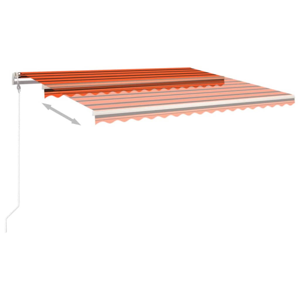 Vidaxl Luifel erstreckt sich automatisch 450 x 350 cm orange und braun