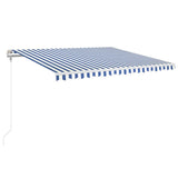 Vidaxl Luifel Automatik mit LED- und Windsensor 450x350 cm blau weiß