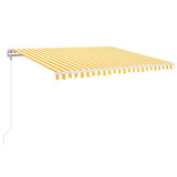 Vidaxl Luifel Automatik mit LED- und Windsensor 450x350 cm Gelb weiß