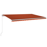 Vidaxl Luifel erstreckt sich manuell 500x350 cm orange und braun