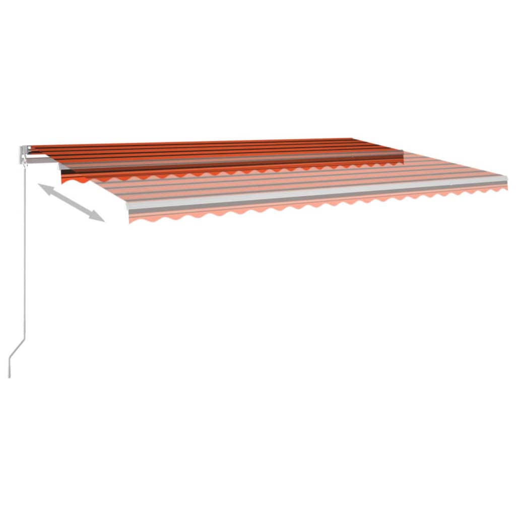 Vidaxl Luifel erstreckt sich manuell 500x350 cm orange und braun