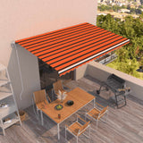 Vidaxl Luifel erstreckt sich automatisch 500x350 cm orange und braun