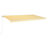 Vidaxl Luifel manuell ausziehbar mit LED 600x350 cm gelb und weiß