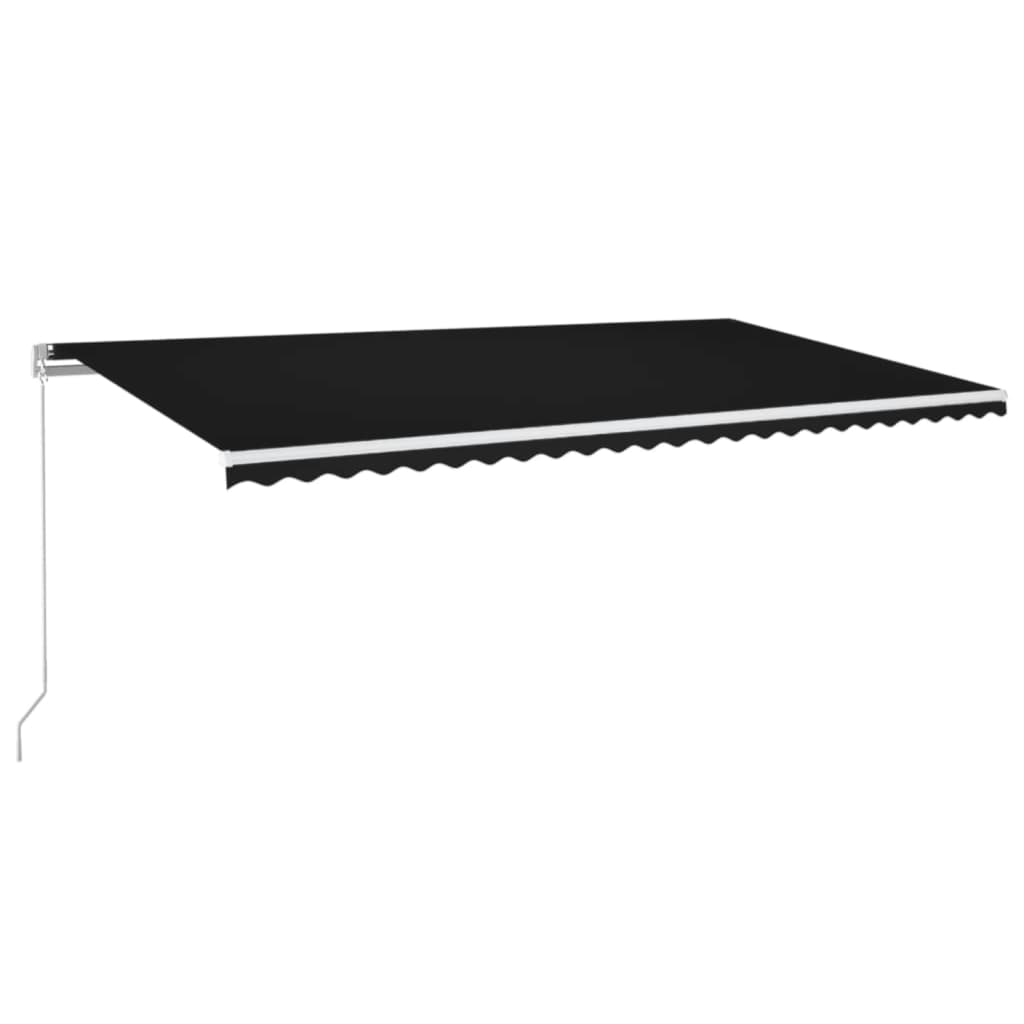 Vidaxl Luifel manuell ausziehbar mit LED 600x350 cm Anthrazitfarbe