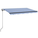 Vidaxl Luifel Automatik mit LED- und Windsensor 300x250 cm blau weiß