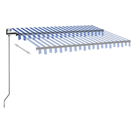 Vidaxl Luifel Automatik mit LED- und Windsensor 300x250 cm blau weiß